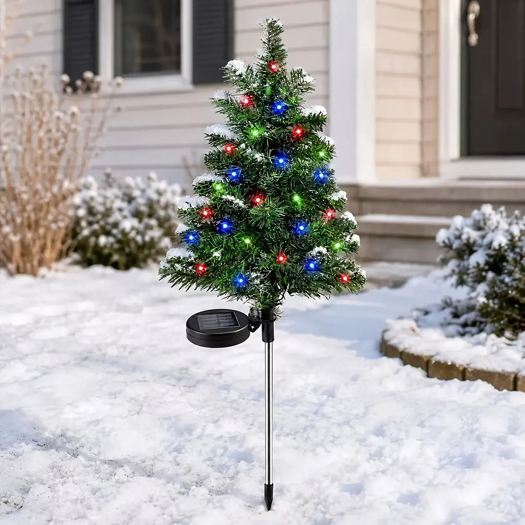Solar Christmas Tree Lights Waterproof IP65 Durable Outdoor Decor for Lawn Balcony Easy Installation No Wiring Xmas Decoration