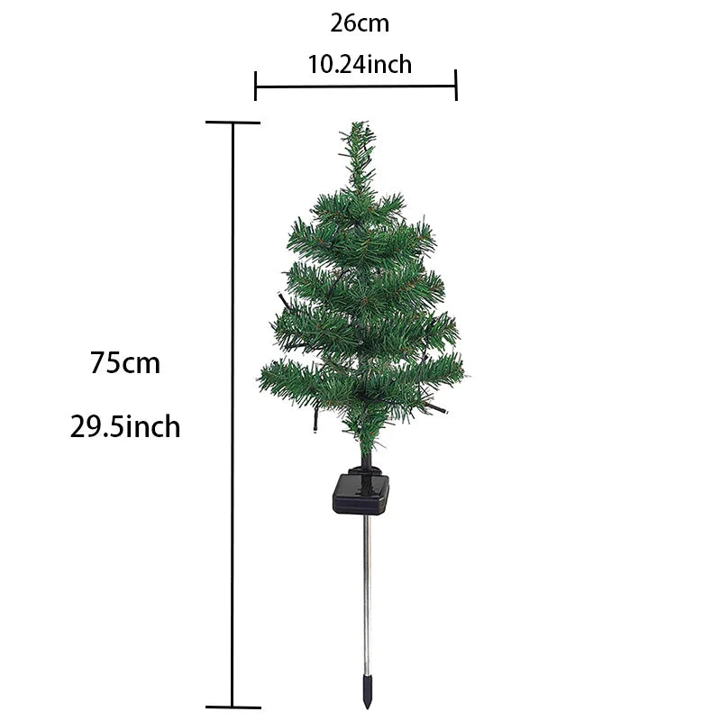 Solar Christmas Tree Lights Waterproof IP65 Durable Outdoor Decor for Lawn Balcony Easy Installation No Wiring Xmas Decoration